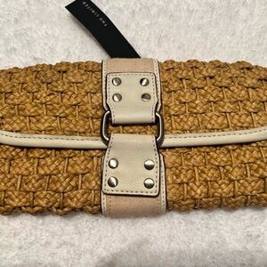 The Limited Woven Clutch with Tan and Cream Accents NWT